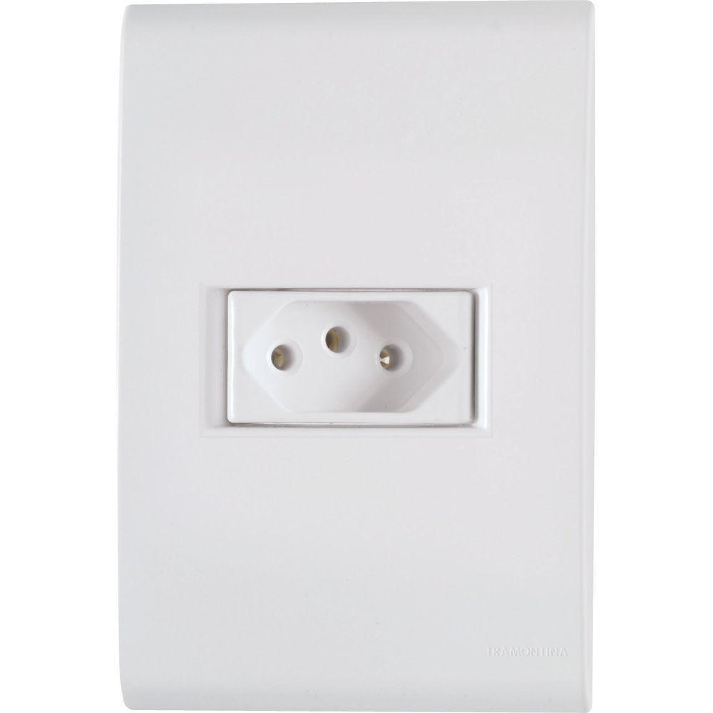 Conjunto 4x2 Com 1 Tomada 2p+t Tramontina Liz 10 A 250 V Branco Tramontina - 1