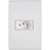 Conjunto 4x2 Com 1 Tomada 2p+t Tramontina Liz 10 A 250 V Branco Tramontina - 1