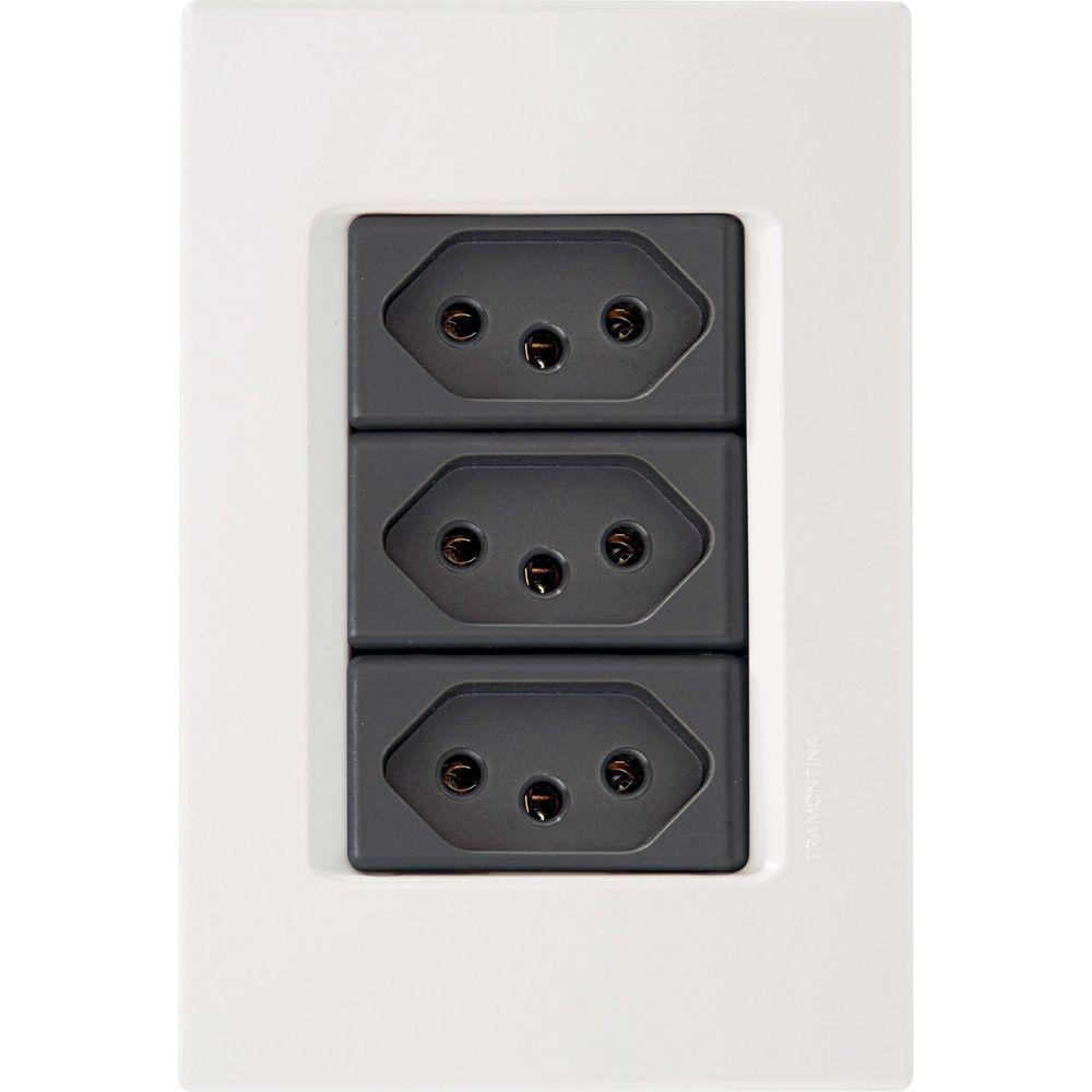 Conjunto 4x2 - 3 Tomadas 2p+t 20a 250v~ Tramontina - 1