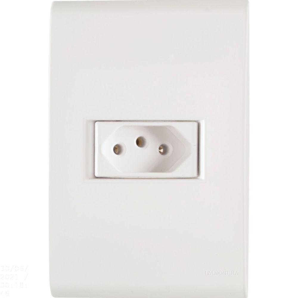 Conjunto 4x2 Com 1 Tomada 2p+t Tramontina Liz 20 A 250 V Branco Tramontina - 1