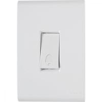 Conjunto 4X2 Com 1 Pulsador Campainha Liz 10 A 250 V Branco - 1