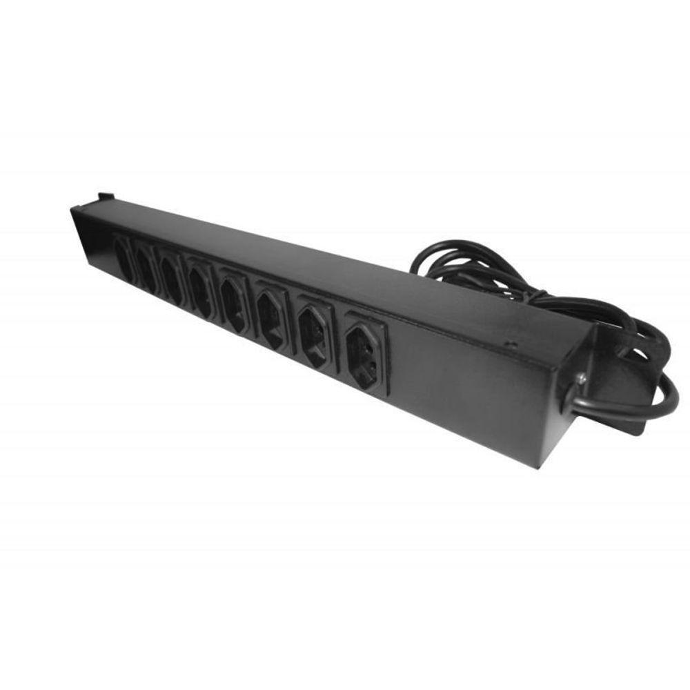 Calha Regua P Rack C 8 Tomadas 10a 19 Preto Max Eletron - 2