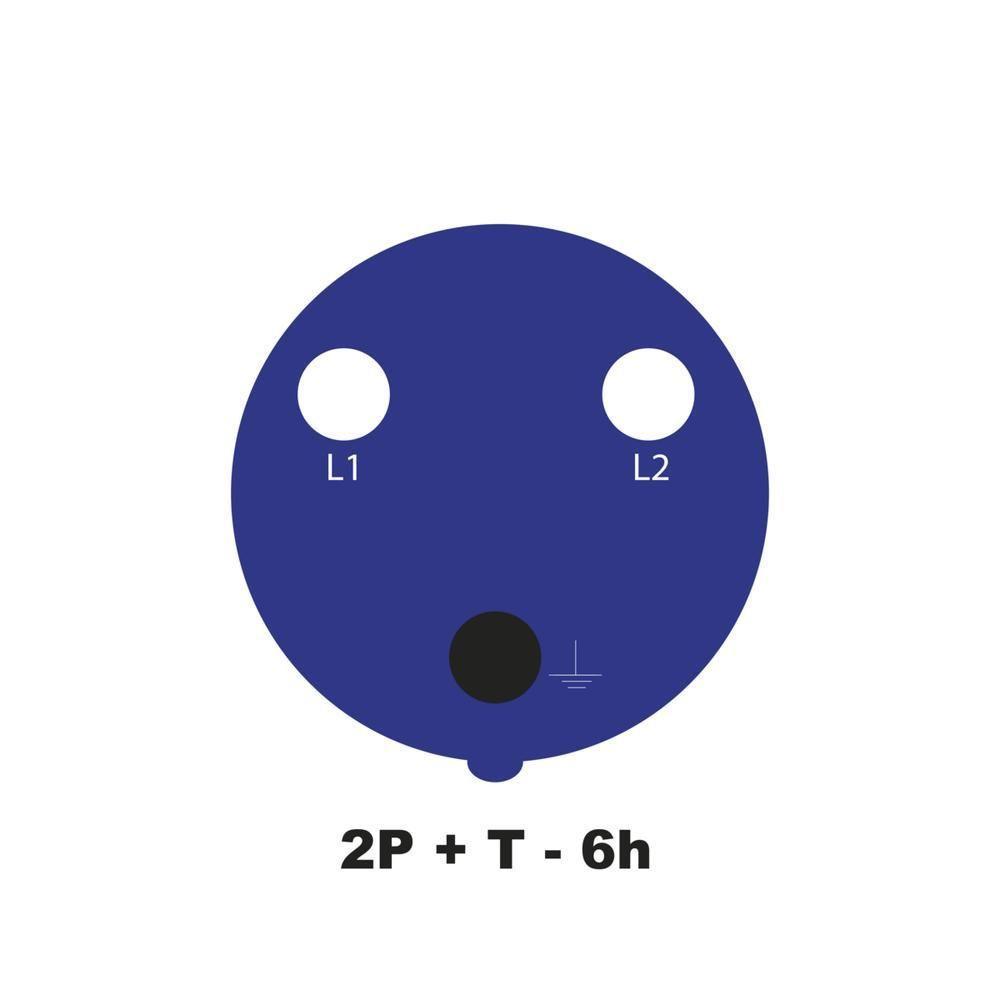 Tomada De Acoplamento Industrial 2P+T 16 A 220-250 Vca 6 H - 2