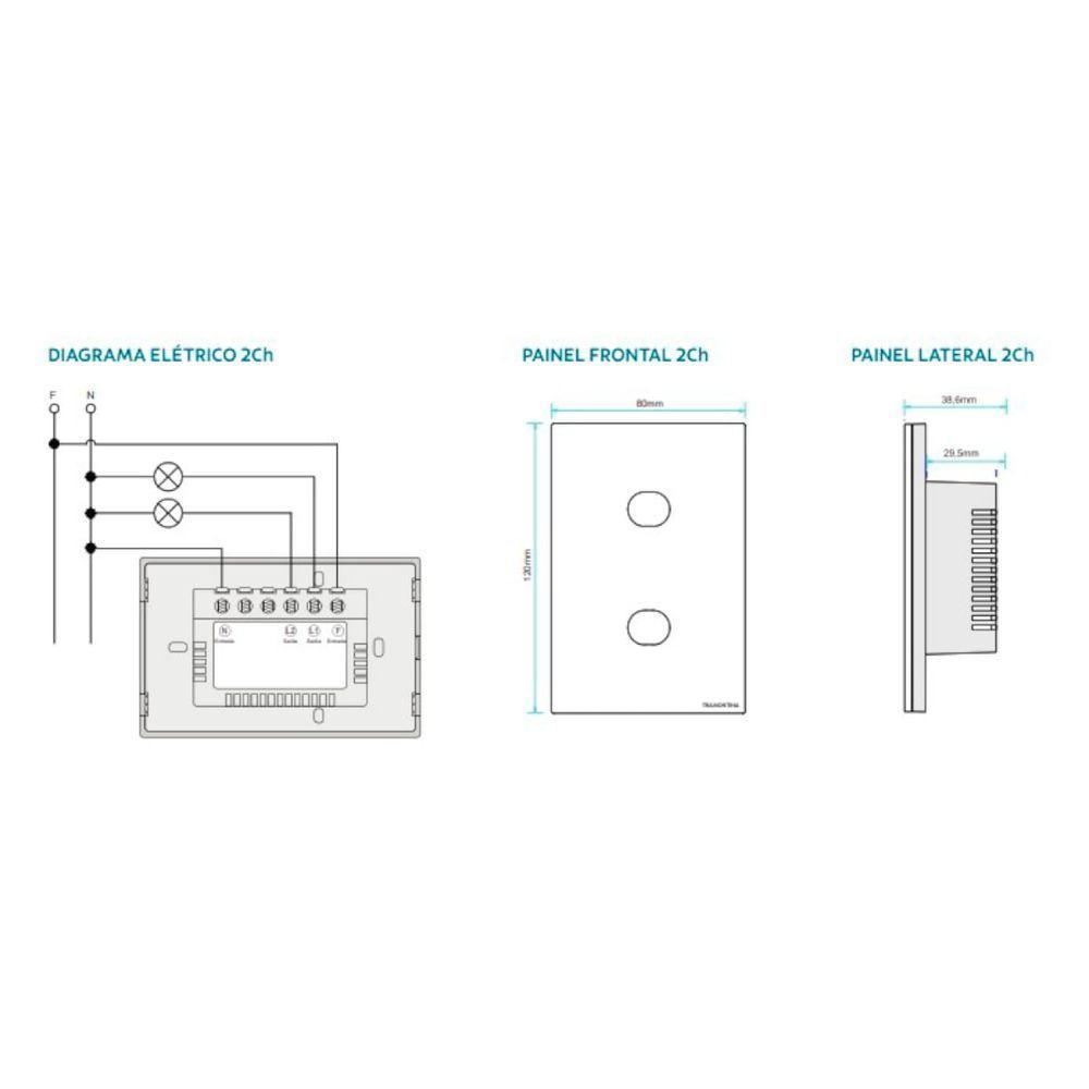 Interruptor Touch Wi-fi Smart Tramontina Preto Com 2 Canais - 4