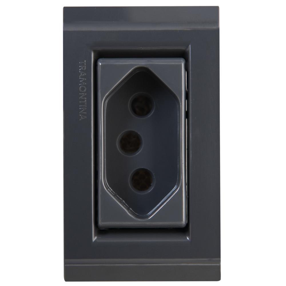 Conjunto Para Movel 1 Tomada 2P T 20 A Liz Grafite - 2