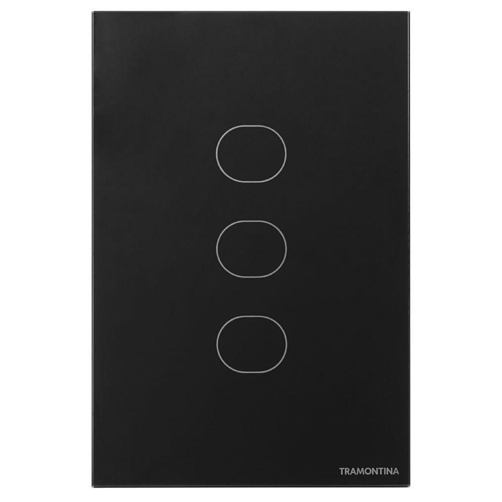 Interruptor Touch Wi-fi Smart Tramontina Preto Com 3 Canais - 3