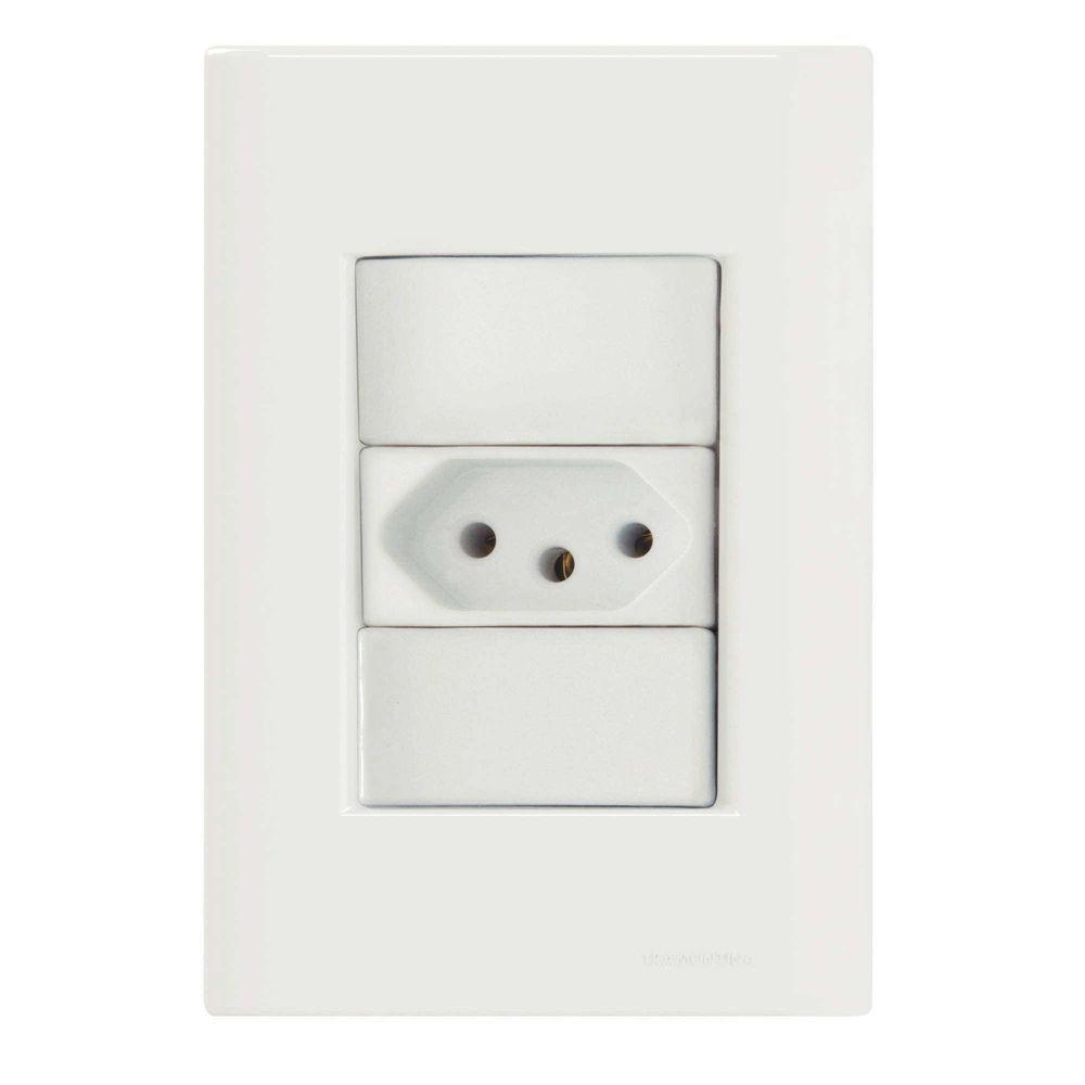 Conjunto 4x2 Com 1 Tomada 2p+t 20 A 250 V Tramontina Giz Branco Tramontina - 1