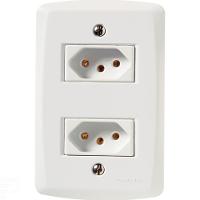 Conjunto 4x2 Com 2 Tomadas 2p+t 20 A 250 V Tramontina Lux2 Branco Tramontina - 1