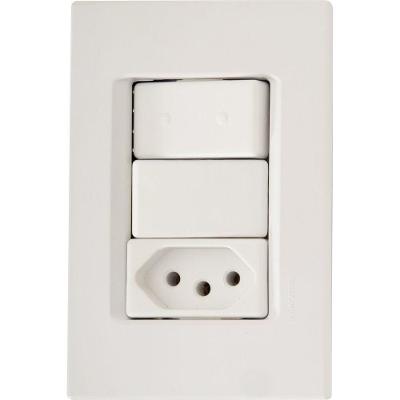 Conjunto 4x2 Com 1 Interruptor Paralelo 10 A 250 V E 1 Tomada 2p+t 20 A 250 V Izyflat Bra