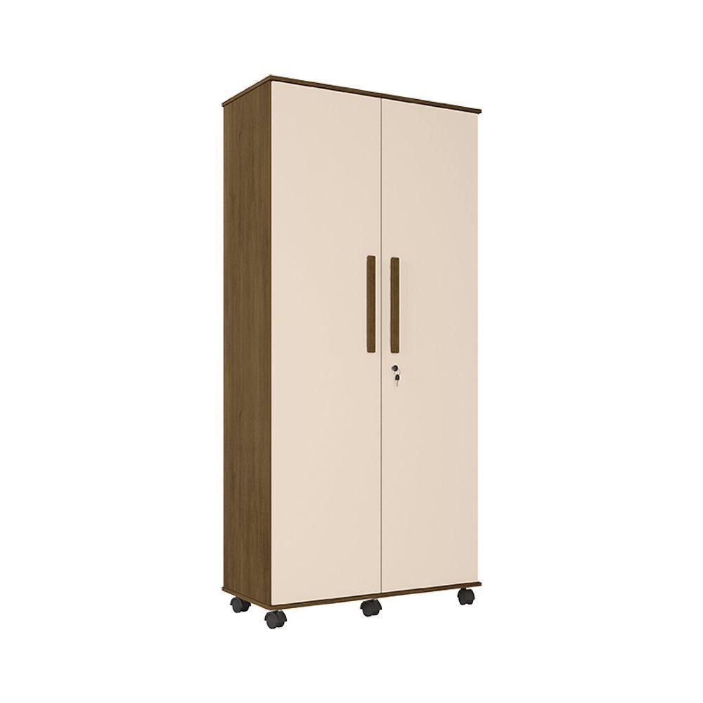 Armário Organizador Multiuso 2 Portas Gold - Amêndoa/ Off White - Cor: Bege - 3
