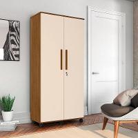 Armário Organizador Multiuso 2 Portas Gold - Amêndoa/ Off White - Cor: Bege - 1