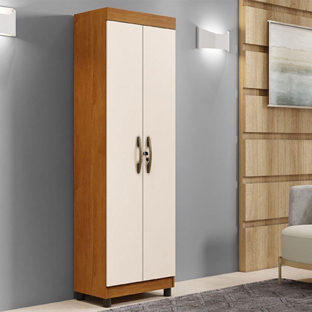 Multiuso 2 Portas 5 Prateleiras Roma Benetil Cinamomo Com Off White - 1