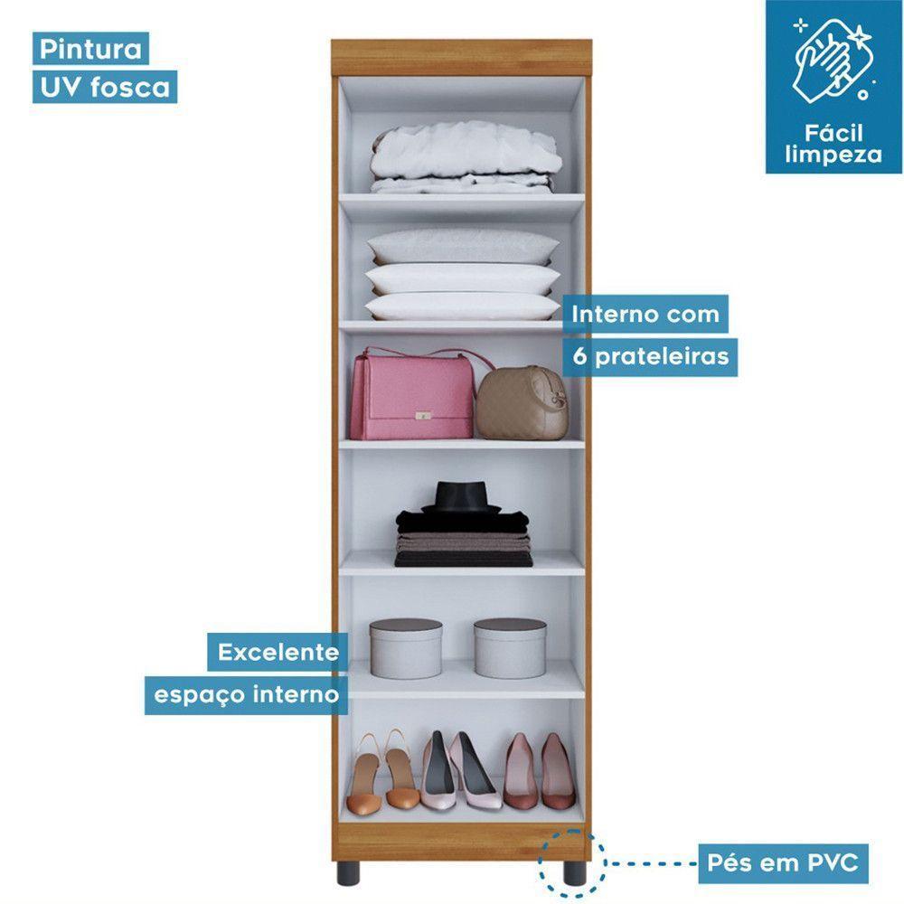 Multiuso 2 Portas 5 Prateleiras Roma Benetil Cinamomo Com Off White - 6