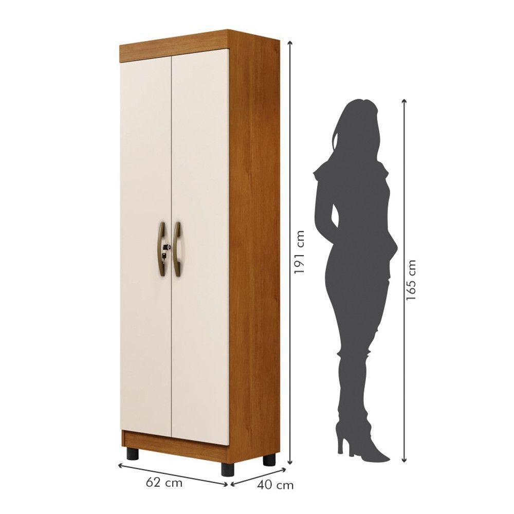 Multiuso 2 Portas 5 Prateleiras Roma Benetil Cinamomo Com Off White - 8