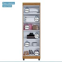 Multiuso 2 Portas 5 Prateleiras Roma Benetil Cinamomo Com Off White - 7