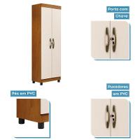 Multiuso 2 Portas 5 Prateleiras Roma Benetil Cinamomo Com Off White - 9