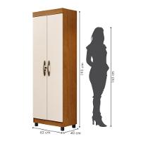 Multiuso 2 Portas 5 Prateleiras Roma Benetil Cinamomo Com Off White - 12