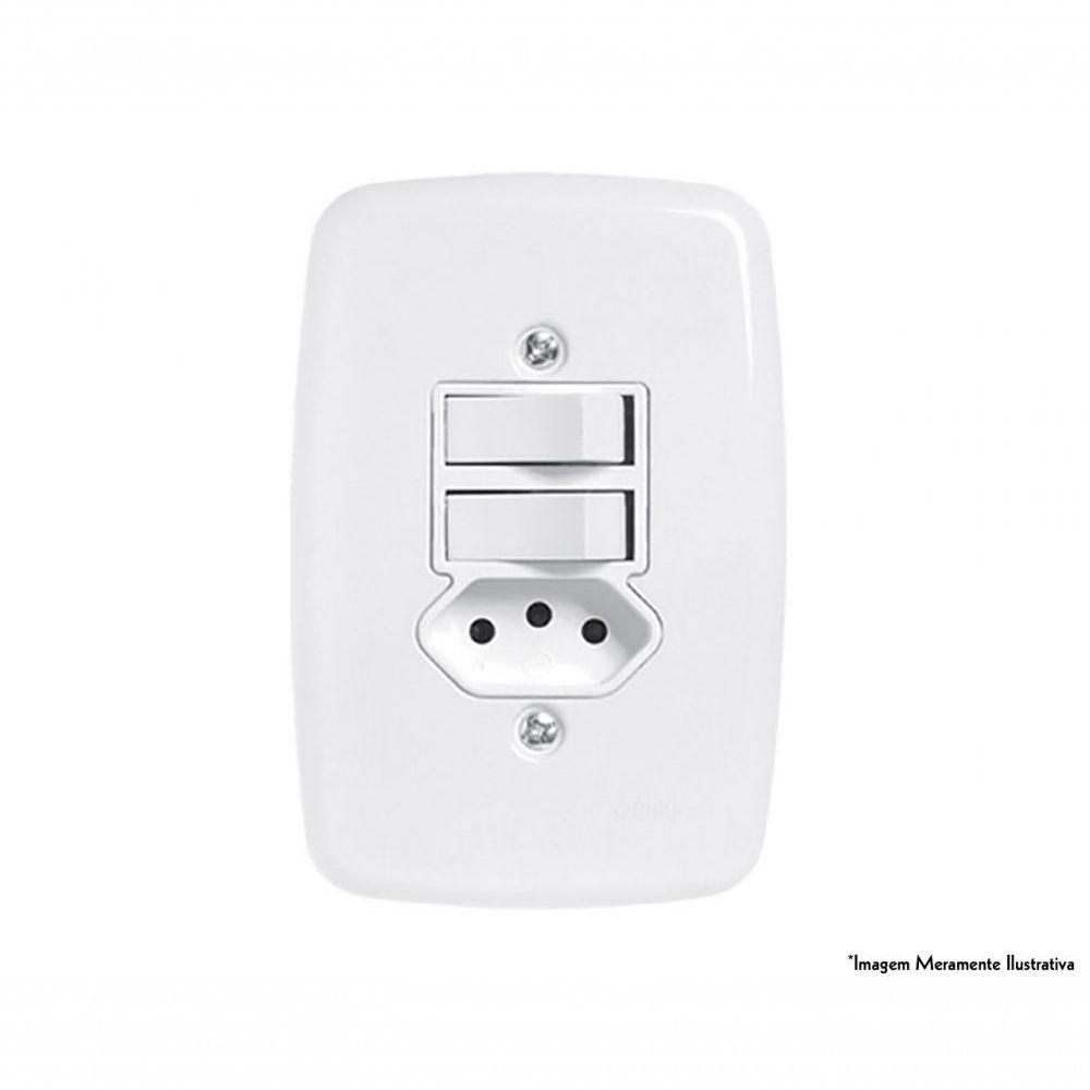 Interruptor Br 2 Simp+Tom 2P+T C/Pl 10A 250V 3219 C/12Pcs - 1