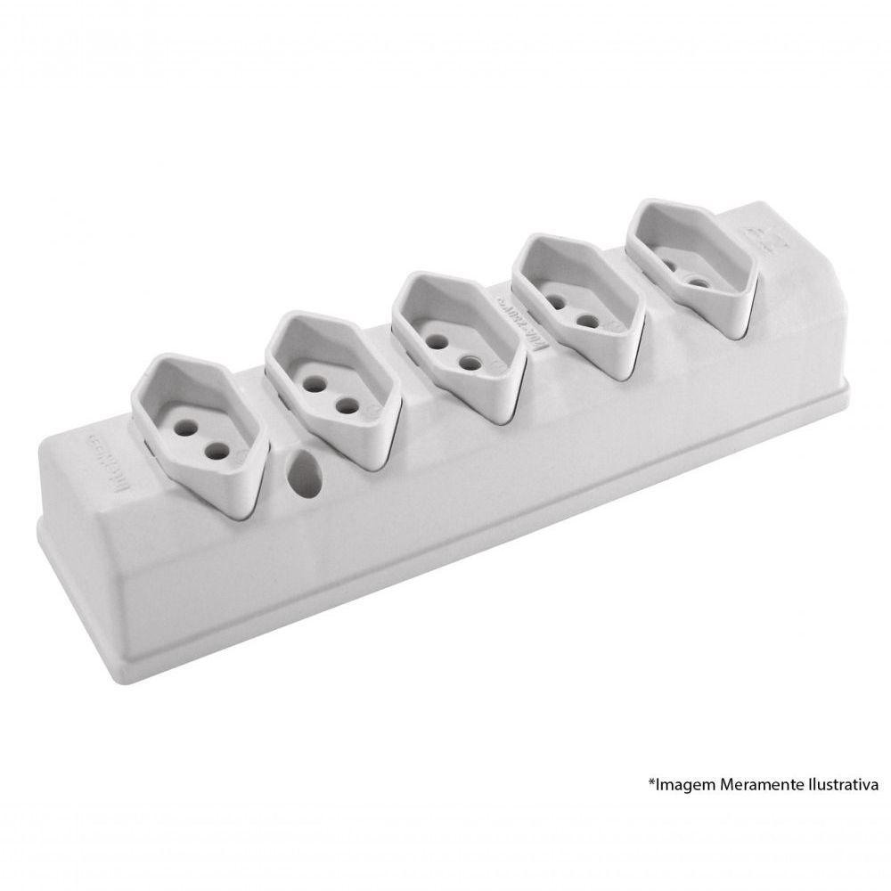 Tomada Barra Hercules 2P+T 5Tom Cinza 20A - 1