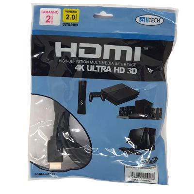 Cabo Hdmi 2 Metros 2.0 19 Pinos 4k Ultra Hd 3d Alltech