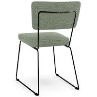 Kit 06 Cadeiras Decorativas Estofada Base De Aço Allana L02 Bouclê Oliva - Lyam Decor - 9