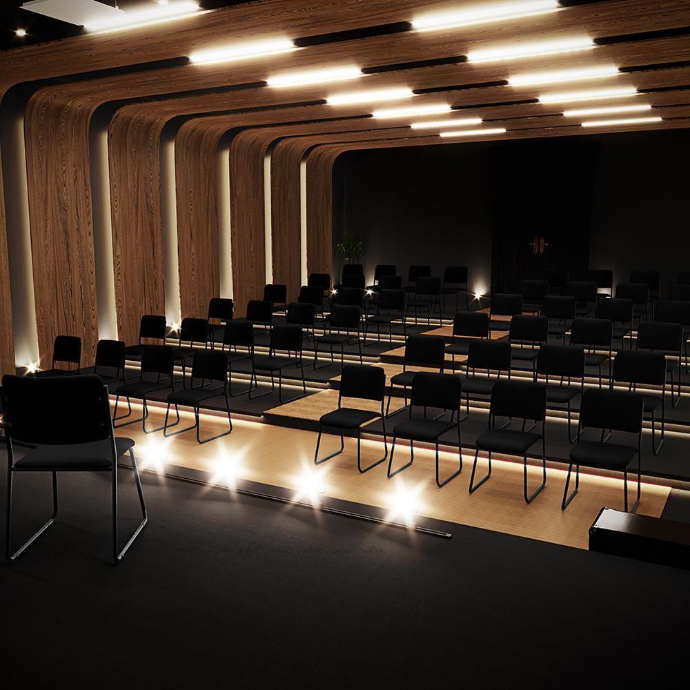 Kit 04 Cadeiras Hoteleira Auditório Empilhável Inter L02 Facto Preto - Lyam Decor - 2