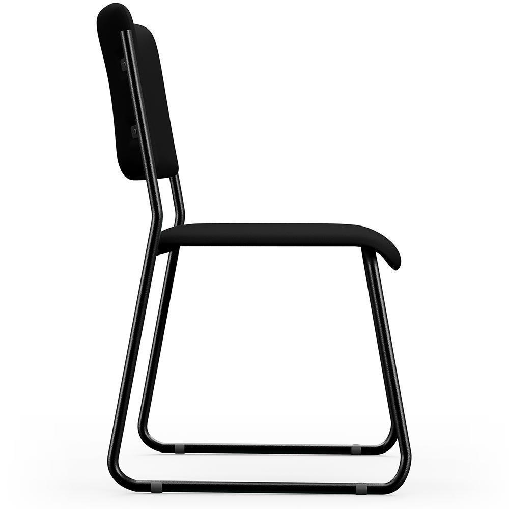 Kit 04 Cadeiras Hoteleira Auditório Empilhável Inter L02 Facto Preto - Lyam Decor - 7