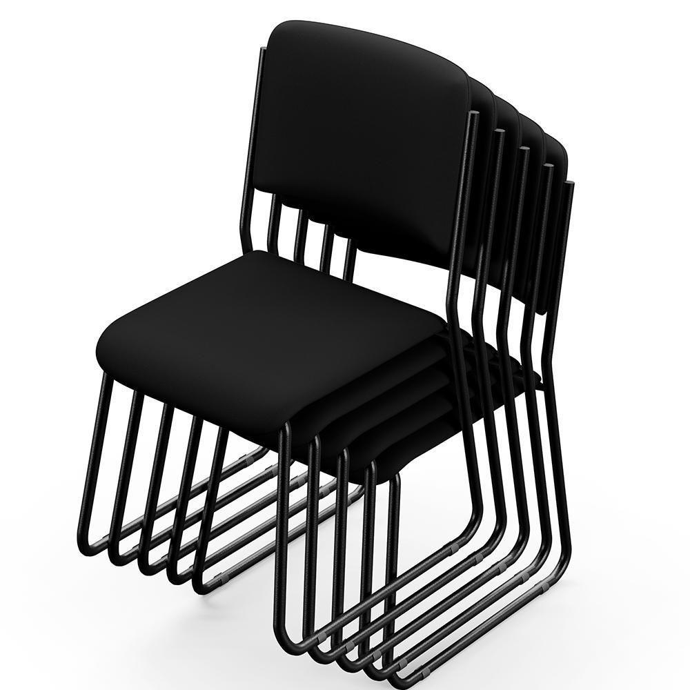 Kit 04 Cadeiras Hoteleira Auditório Empilhável Inter L02 Facto Preto - Lyam Decor - 8