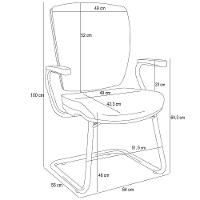 Kit 4 Cadeiras De Escritório Fixa Executiva Office Preto Slim Alta Flexi P03 Poliéster Verde - Lyam - 2
