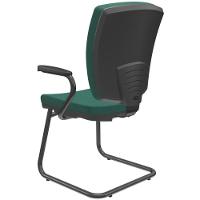 Kit 4 Cadeiras De Escritório Fixa Executiva Office Preto Slim Alta Flexi P03 Poliéster Verde - Lyam - 3