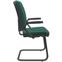 Kit 4 Cadeiras De Escritório Fixa Executiva Office Preto Slim Alta Flexi P03 Poliéster Verde - Lyam - 8