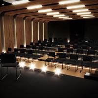 Kit 04 Cadeiras Hoteleira Auditório Empilhável Inter L02 Crepe Preto - Lyam Decor - 3