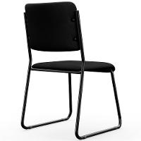 Kit 04 Cadeiras Hoteleira Auditório Empilhável Inter L02 Crepe Preto - Lyam Decor - 10