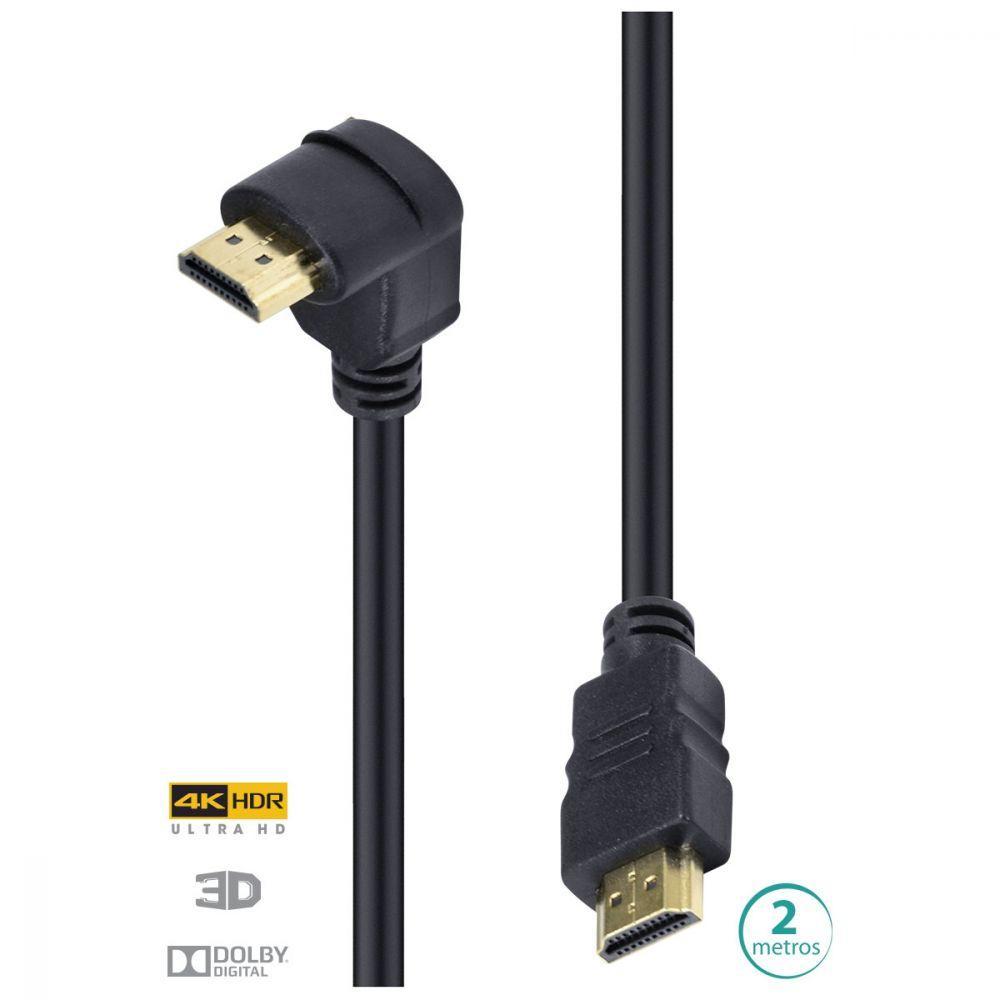 Cabo Hdmi 2.0 4k Ultra Hd 3d Conexão Ethernet Com 01 Conector 90º 2 Metros - H2090-2 - 7