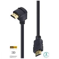 Cabo Hdmi 2.0 4k Ultra Hd 3d Conexão Ethernet Com 01 Conector 90º 2 Metros - H2090-2 - 13