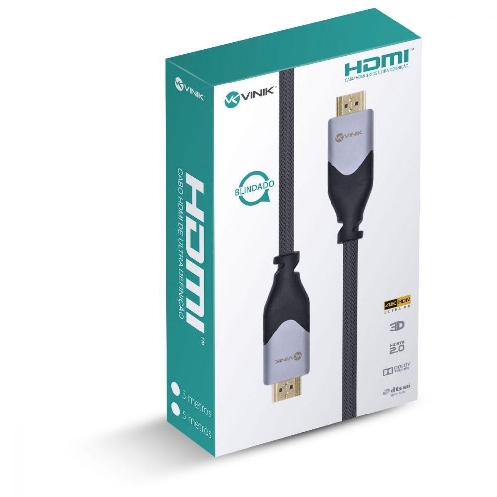 Cabo Hdmi 2.0 4k Ultra Hd 3d Conexão Ethernet Blindado Em Nylon 3 Metros - H20b-3 - 6