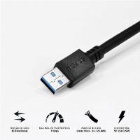 Cabo De Dados Usb A 3.0 Macho Para Usb A 3.0 Macho 28awg Puro Cobre 2 Metros - Puam3-2 - 7