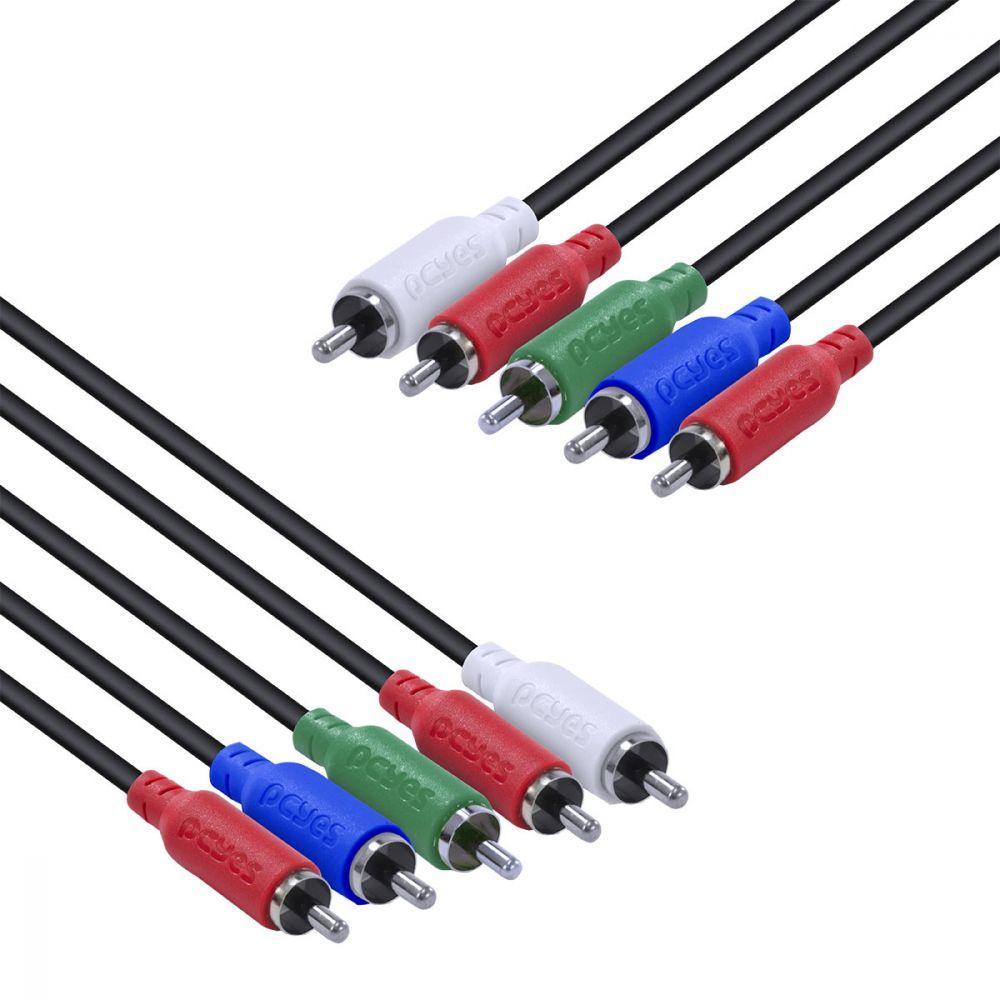 Cabo 5 Rca Macho Para 5 Rca Macho Video Componente 2 Metros - P5r-2 - 2
