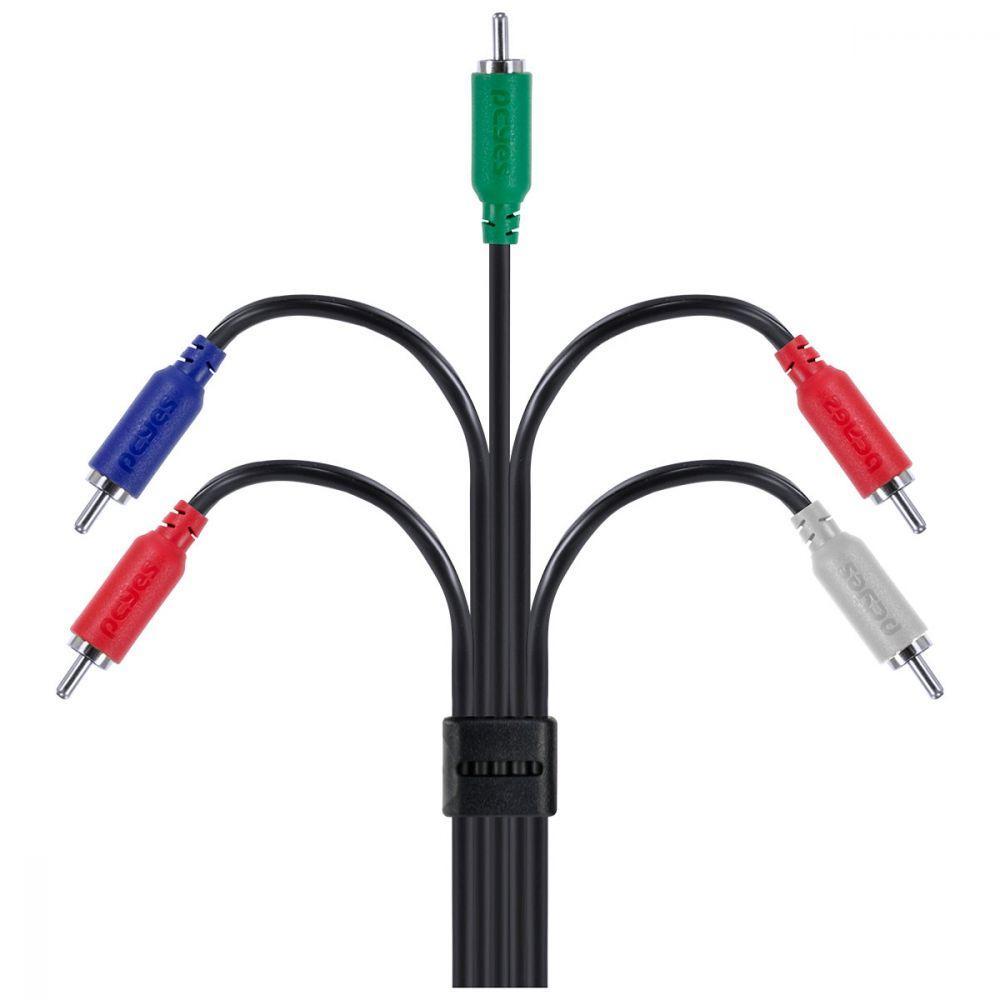 Cabo 5 Rca Macho Para 5 Rca Macho Video Componente 2 Metros - P5r-2 - 8