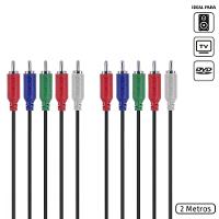 Cabo 5 Rca Macho Para 5 Rca Macho Video Componente 2 Metros - P5r-2 - 10