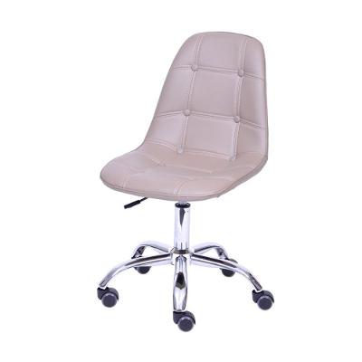 Cadeira Giratória Eames Botonê Assento Pu Fendi Base Rodizio Cromada