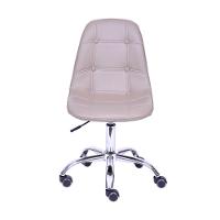 Cadeira Giratória Eames Botonê Assento Pu Fendi Base Rodizio Cromada - 5