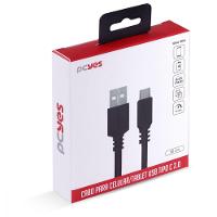 Cabo Usb A 2.0 Para Usb Tipo C Para Celular Smartphone 50cm Preto - Puacp-05 - 2