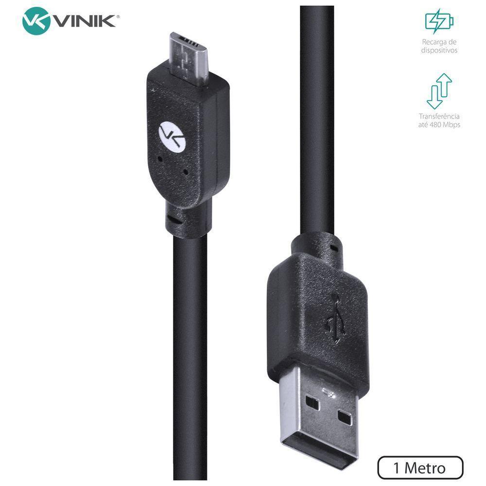 Cabo Usb X Micro Usb B 2.0 5 Pinos 1 Metro Preto - Musb-1 - 1