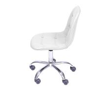 Cadeira Giratória Eames Botonê Assento Pu Branca Base Rodizio Cromada - 2