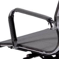 Cadeira Giratória Baixa Office Tela Cinza Base Rodízio Cromado - 2