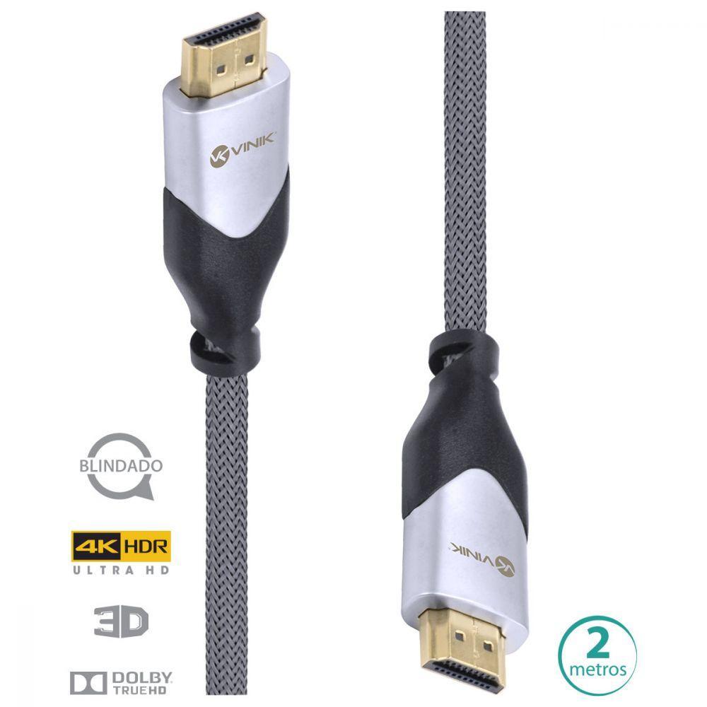 Cabo Hdmi 2.0 4k Ultra Hd 3d Conexão Ethernet Blindado Em Nylon 2 Metros - H20b-2 - 7