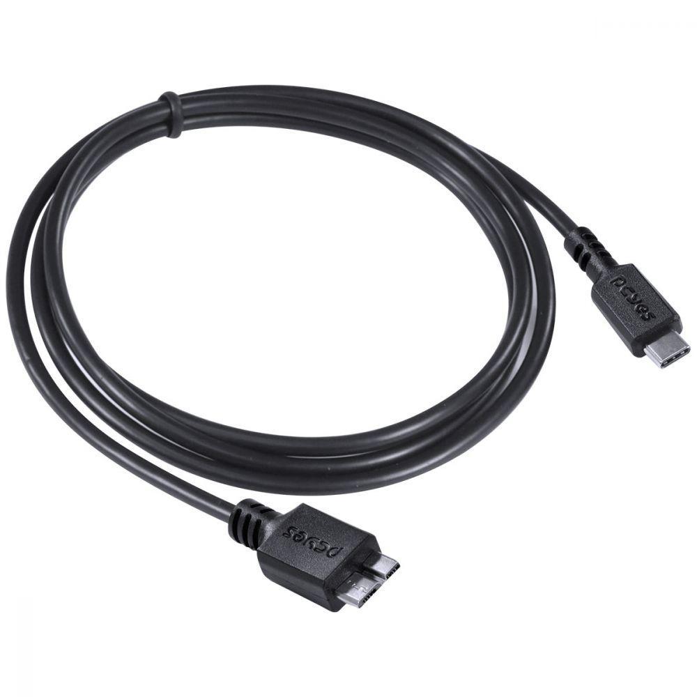 Cabo Para Hd Externo Usb Tipo C Para Micro Usb B 3.0 1 Metro Preto - P3ucmbp-1 - 2