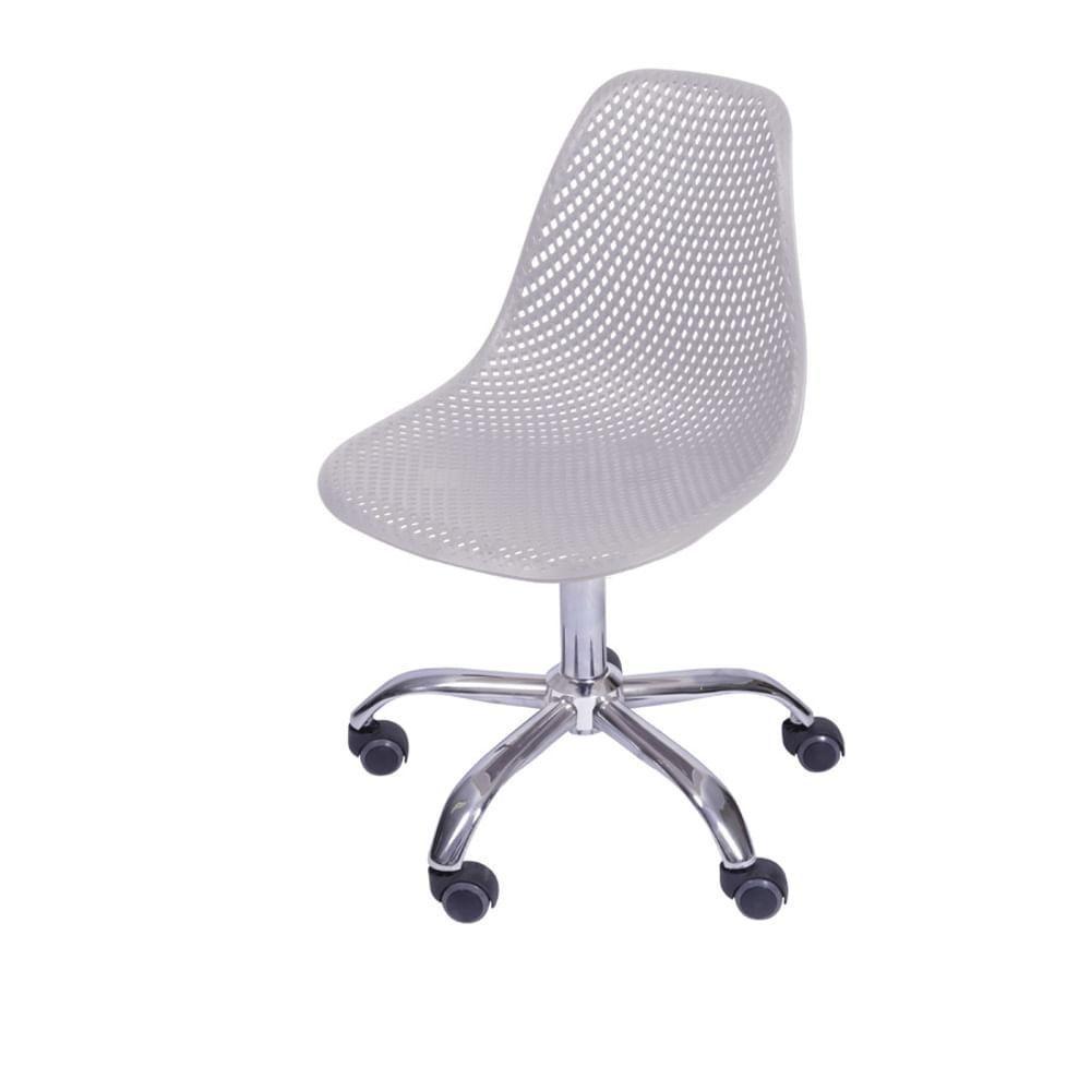 Cadeira Giratória Eames Colmeia Polipropileno Fendi Base Rodizio Cromada - 1