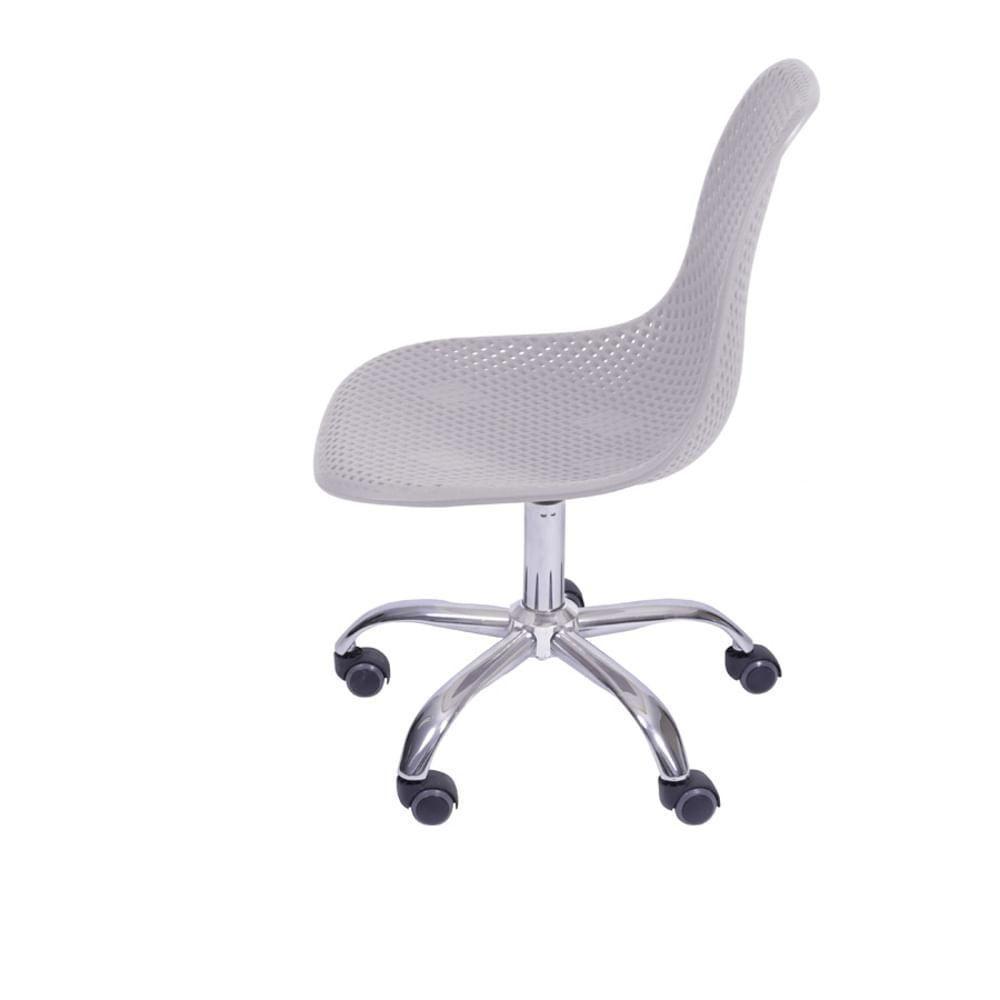 Cadeira Giratória Eames Colmeia Polipropileno Fendi Base Rodizio Cromada - 2